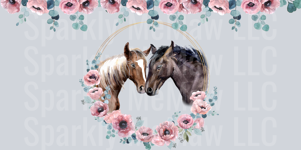 Flower Horse 16 oz UV DTF Wrap