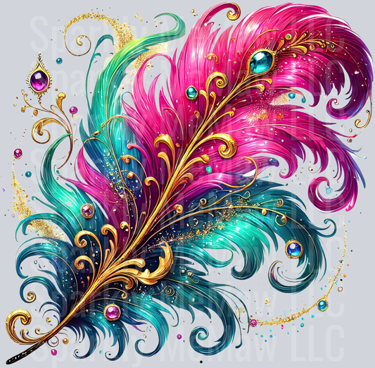 30 Fancy Feathers UV DTF Clip Art Decal