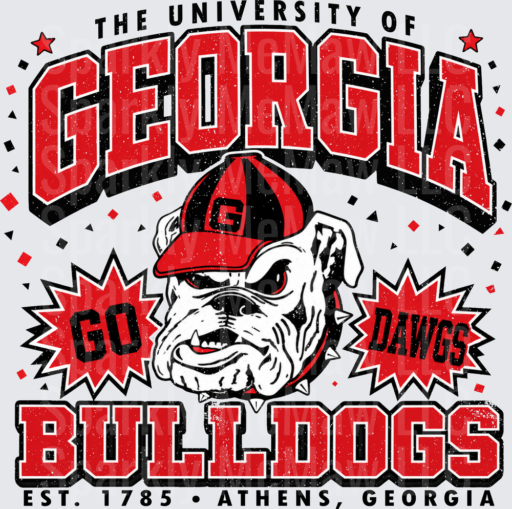 University of Georgia Bulldogs Go Dawgs UV DTF Decal