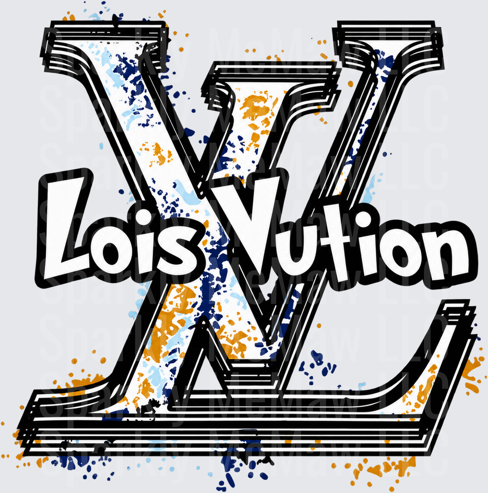 Lois Vution LV Logo Splatter This is a UV DTF DECAL (HARD SMOOTH SURFACE)