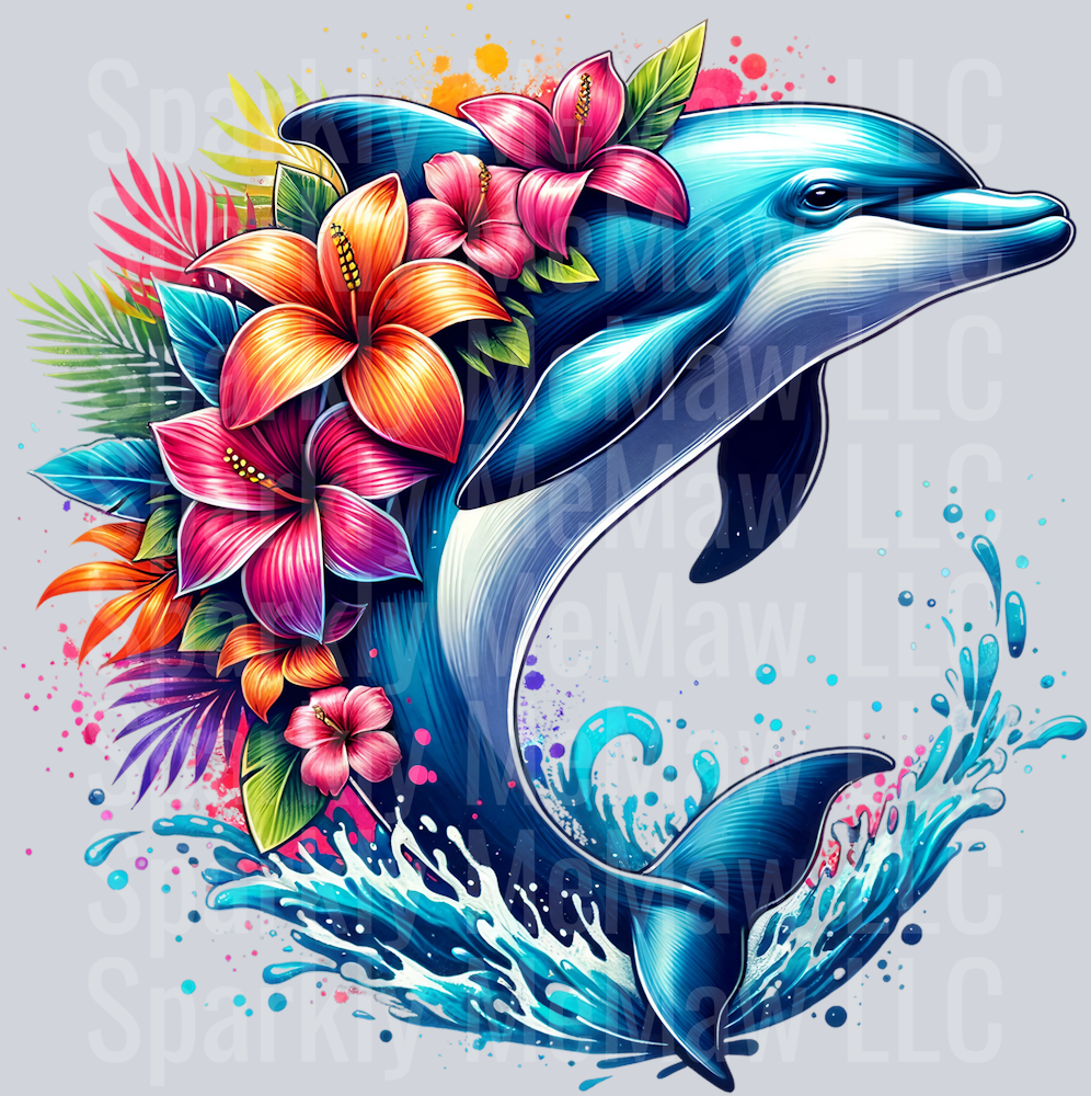dolphin 14 Clip Art UV DTF Decal