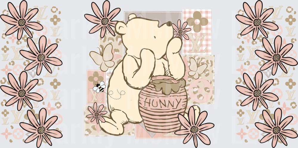 Winnie the Pooh Hunny Luxury Floral is a UV DTF 16 OZ Wrap