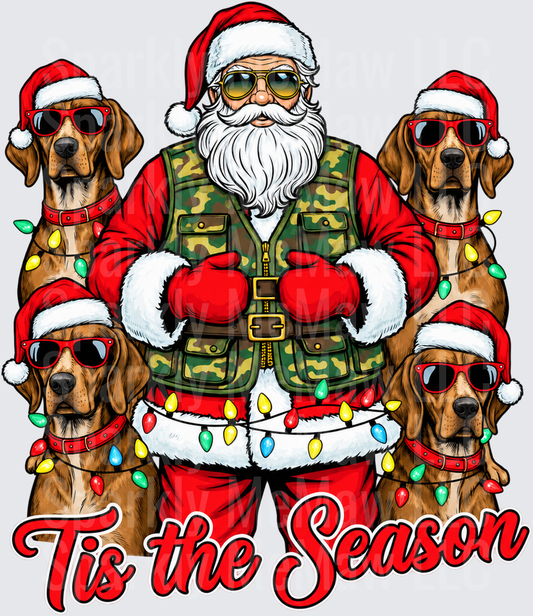 Cool Santa Vizsla Dogs Christmas UV Decal Decal