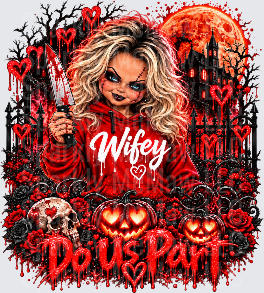 Bride of Chucky Wifey Till Death Do Us Part UV DTF Decal