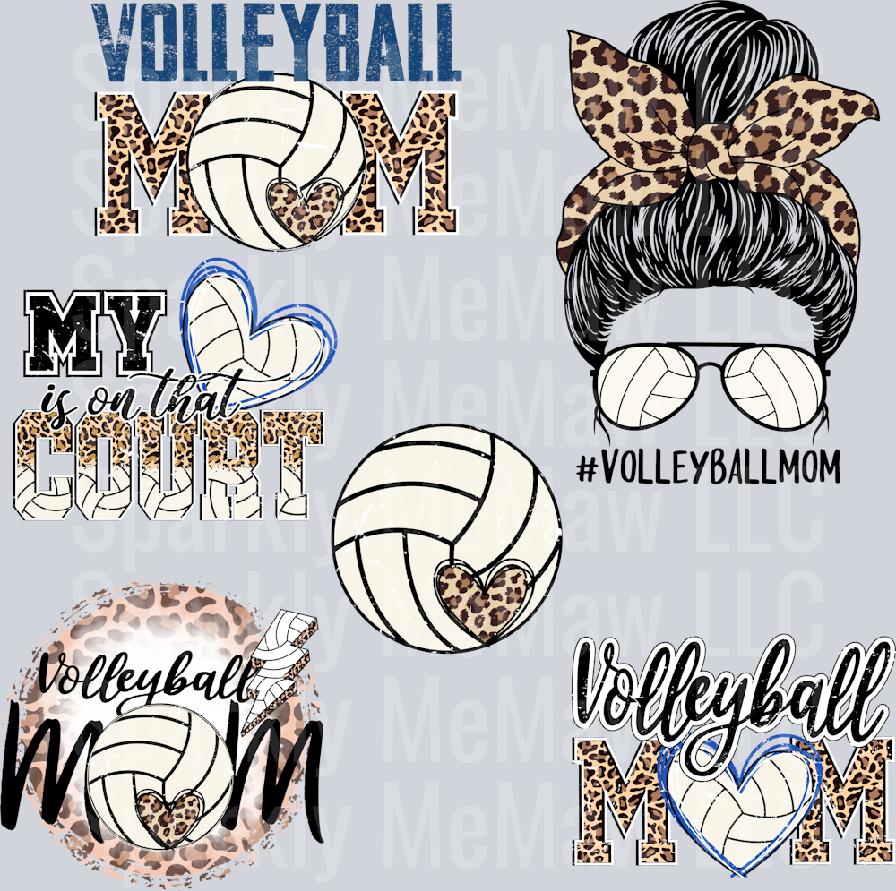 Volleyball ball mom 10x10 UV DTF Sheet
