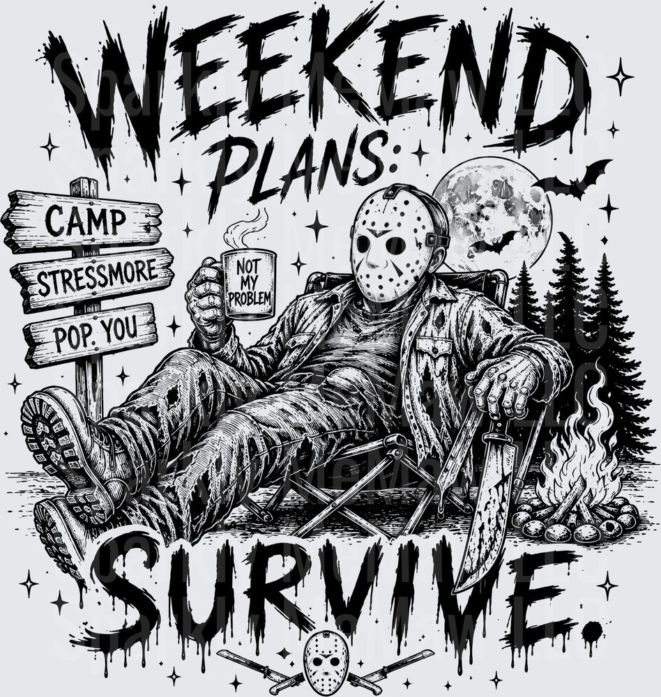 Jason Voorhees Weekend Plans Survive UV DTF Decal