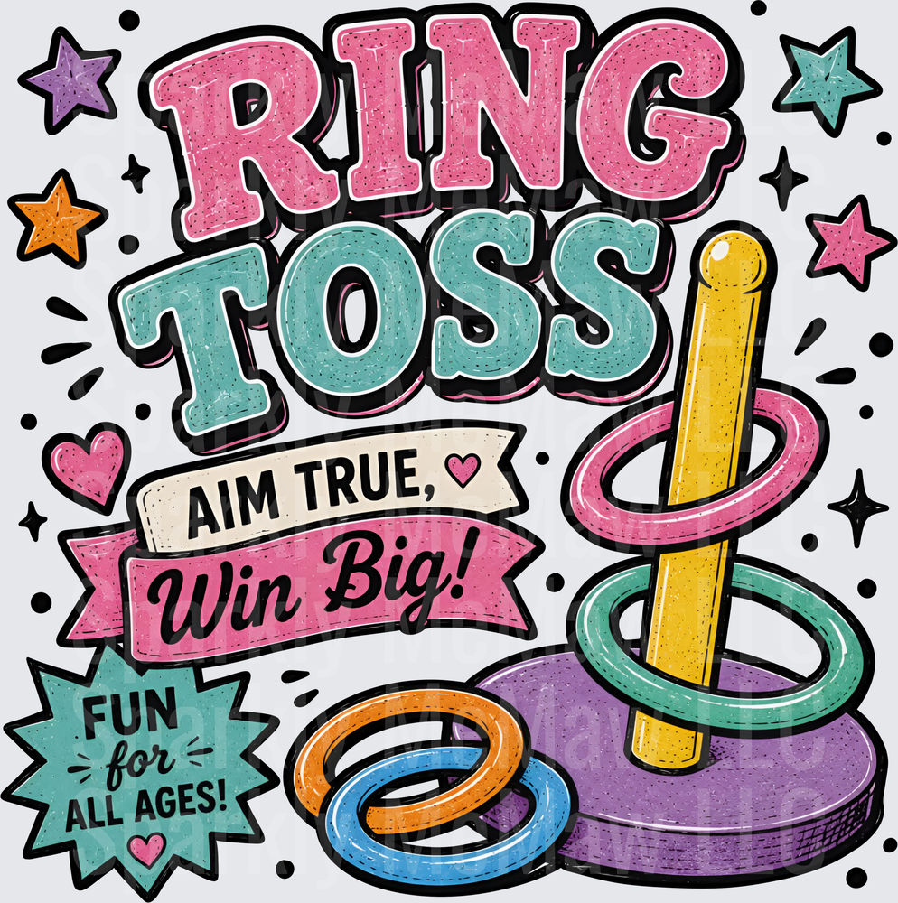 Ring Toss Game Carnival Fun Aim True Win Big UV DTF Decal