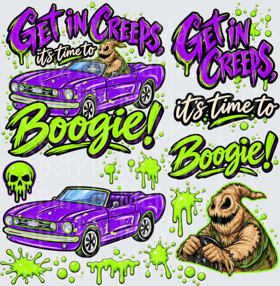 Oogie Boogie Get In Creeps this is a 10 inch cut and stick UV Decal Sheet