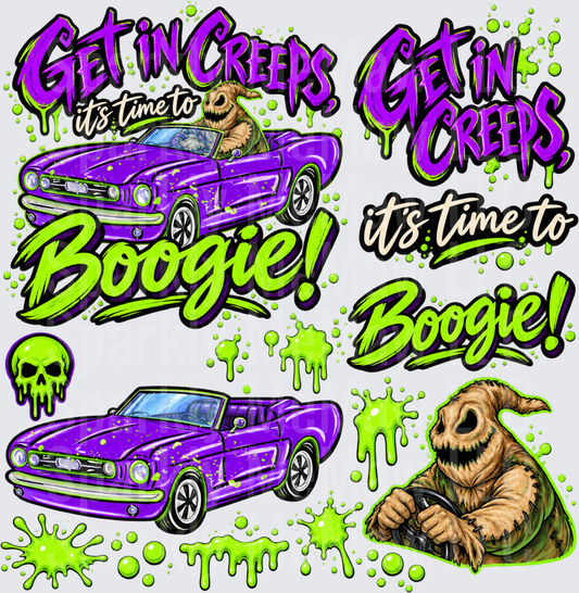Oogie Boogie Get In Creeps this is a 10 inch cut and stick UV Decal Sheet