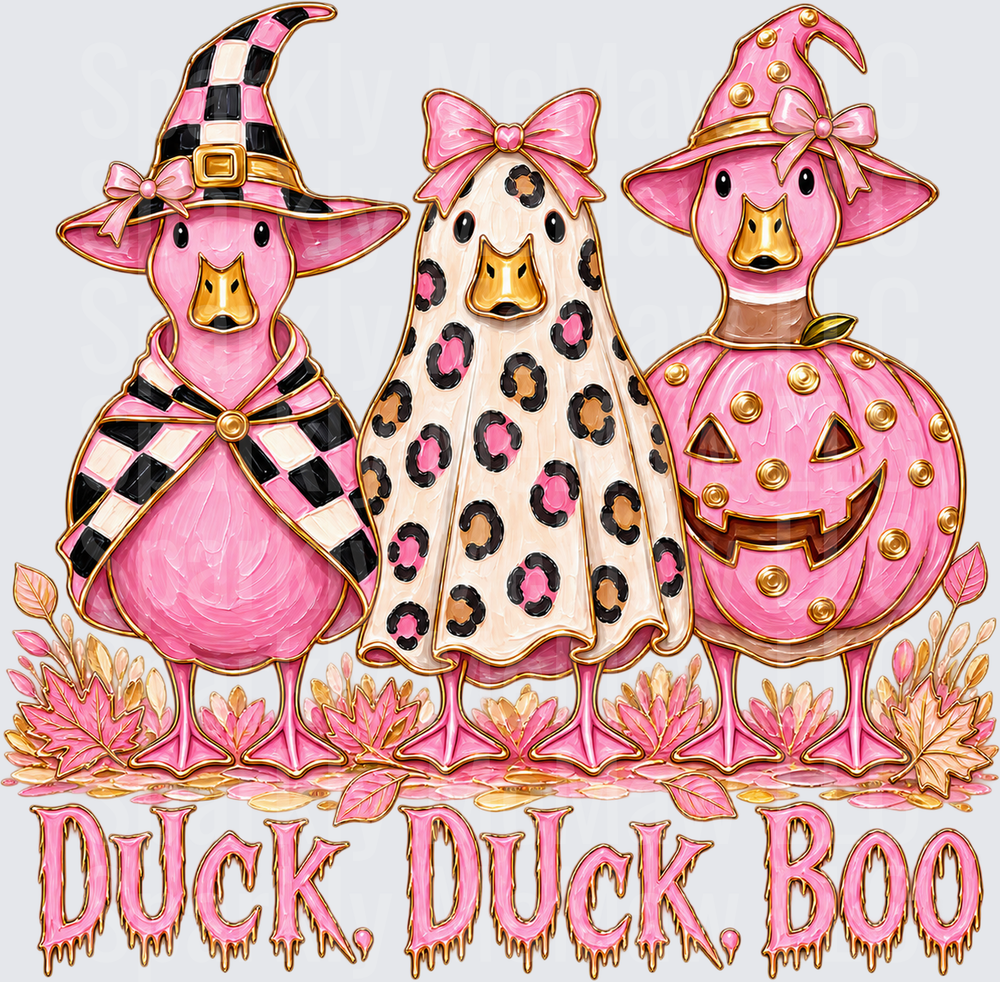 Duck Duck Boo Halloween Ducks UV DTF Decal