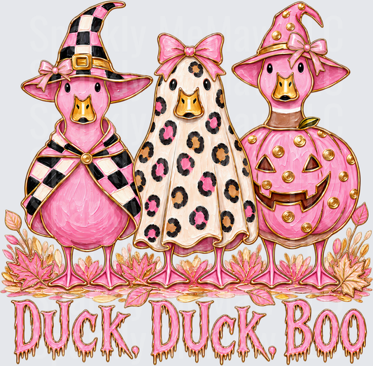 Duck Duck Boo Halloween Ducks UV DTF Decal