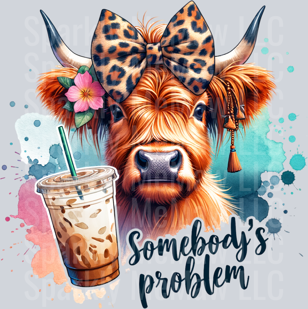 Somebody's Problem Cow UV DTF Decal