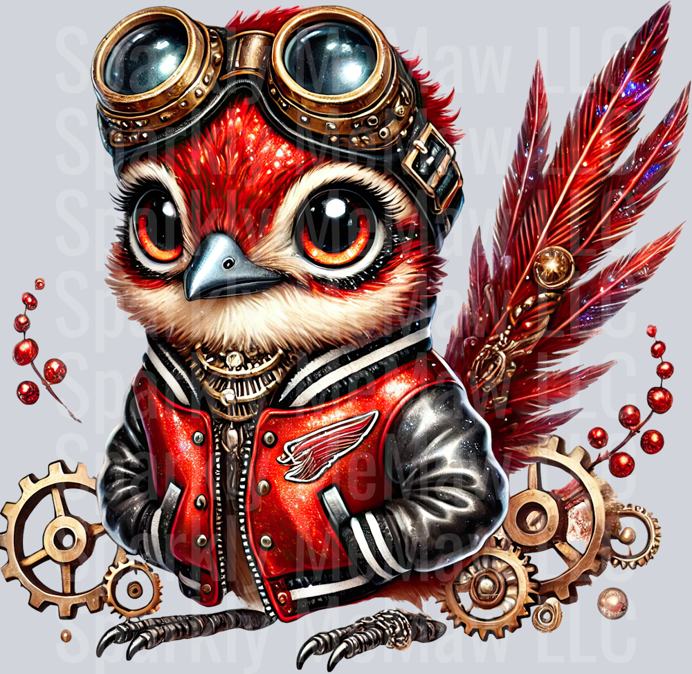 Red Road Runner SteamPunk UV DTF Decal 11