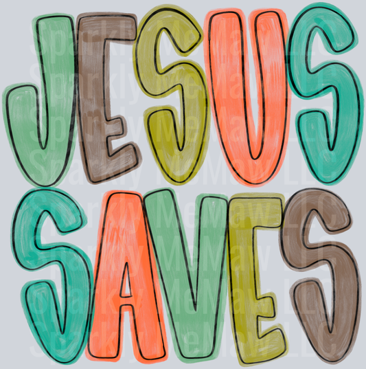 Jesus saves boys  DTF Transfer (Fabrics)