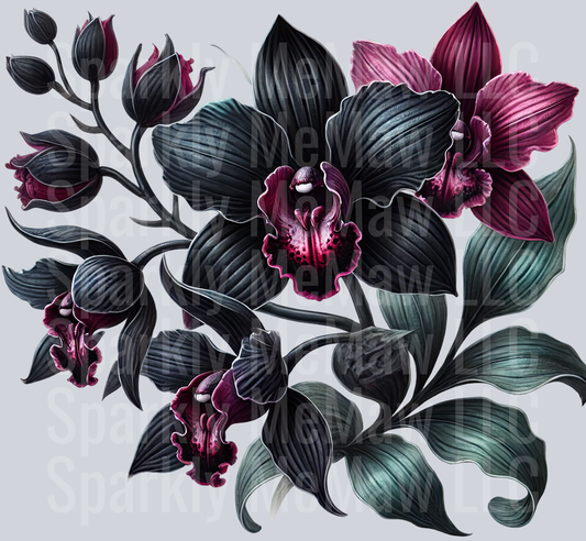 11 Gothic Flowers Clip Art UV DTF Decal