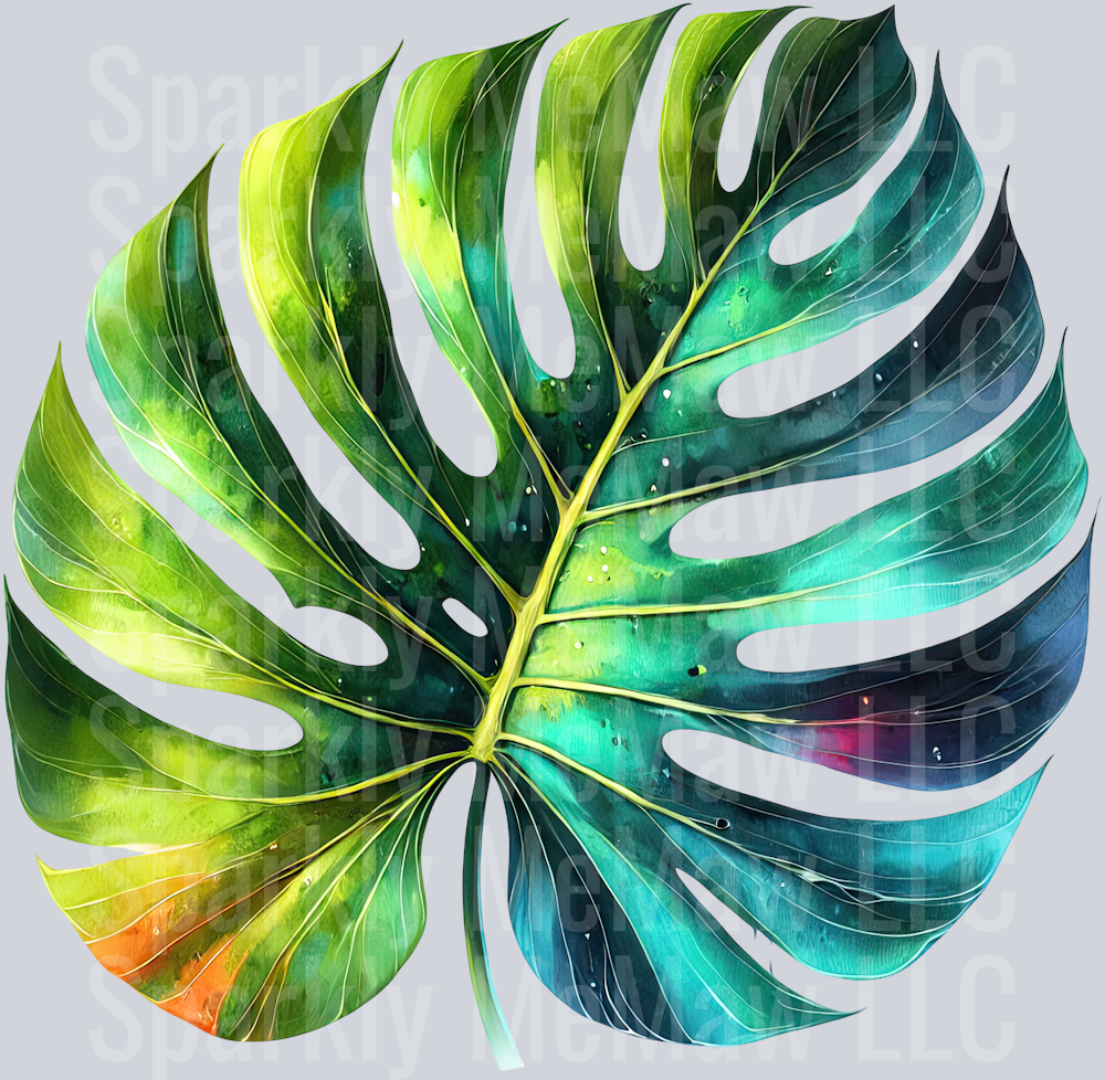 22 Tropical Leaves Clipart Decal