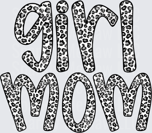 Girl Mom Leopard Print Letters UV DTF Decal