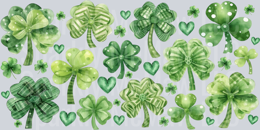 St-Patricks Day Shamrock 16oz Glass Can Wrap
