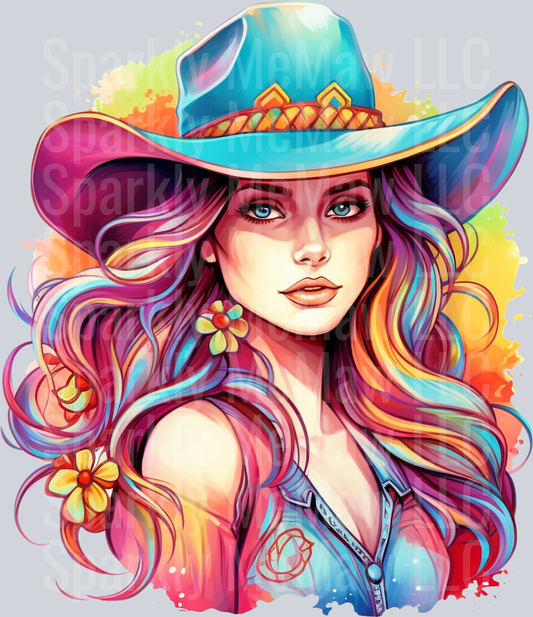 CowGirl UV DTF Clip Art Decal 2