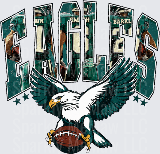 Philadelphia Eagles Bold Letter Mascot UV Decal Decal
