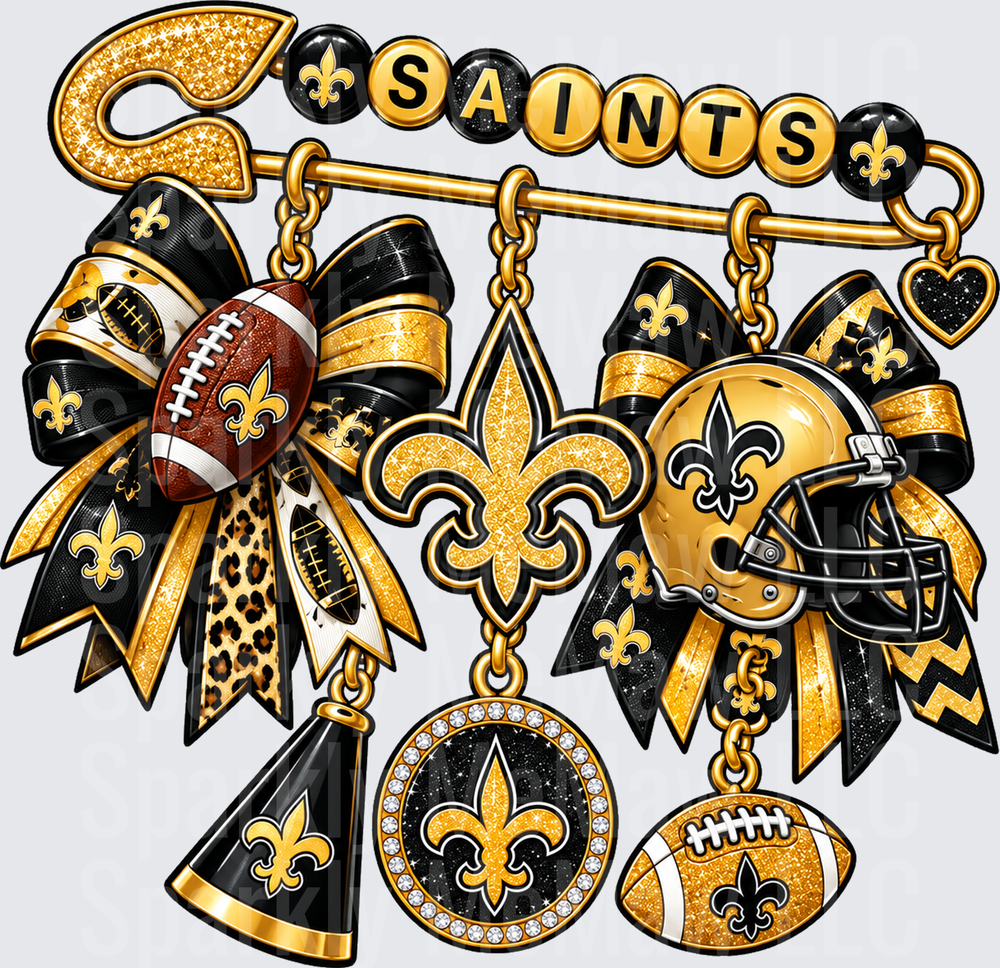New Orleans Saints Charm Brooch UV DTF Decal