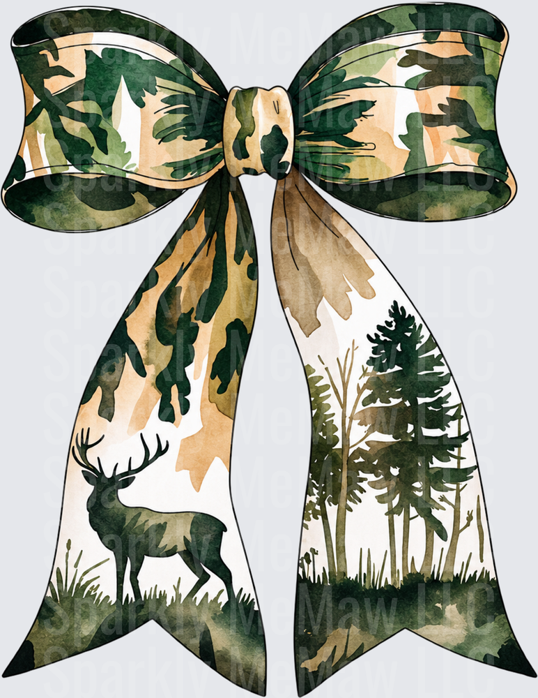 Camo Bow Deer Forest UV DTF Decal