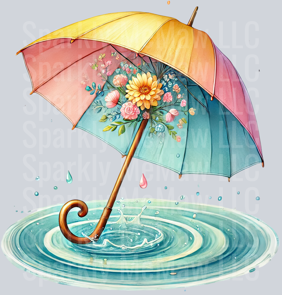 1 April Showers UV DTF Clip art Decal