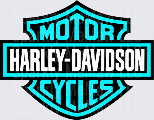 Harley-Davidson Teal Bar Shield is a DTF Transfer for Fabrics