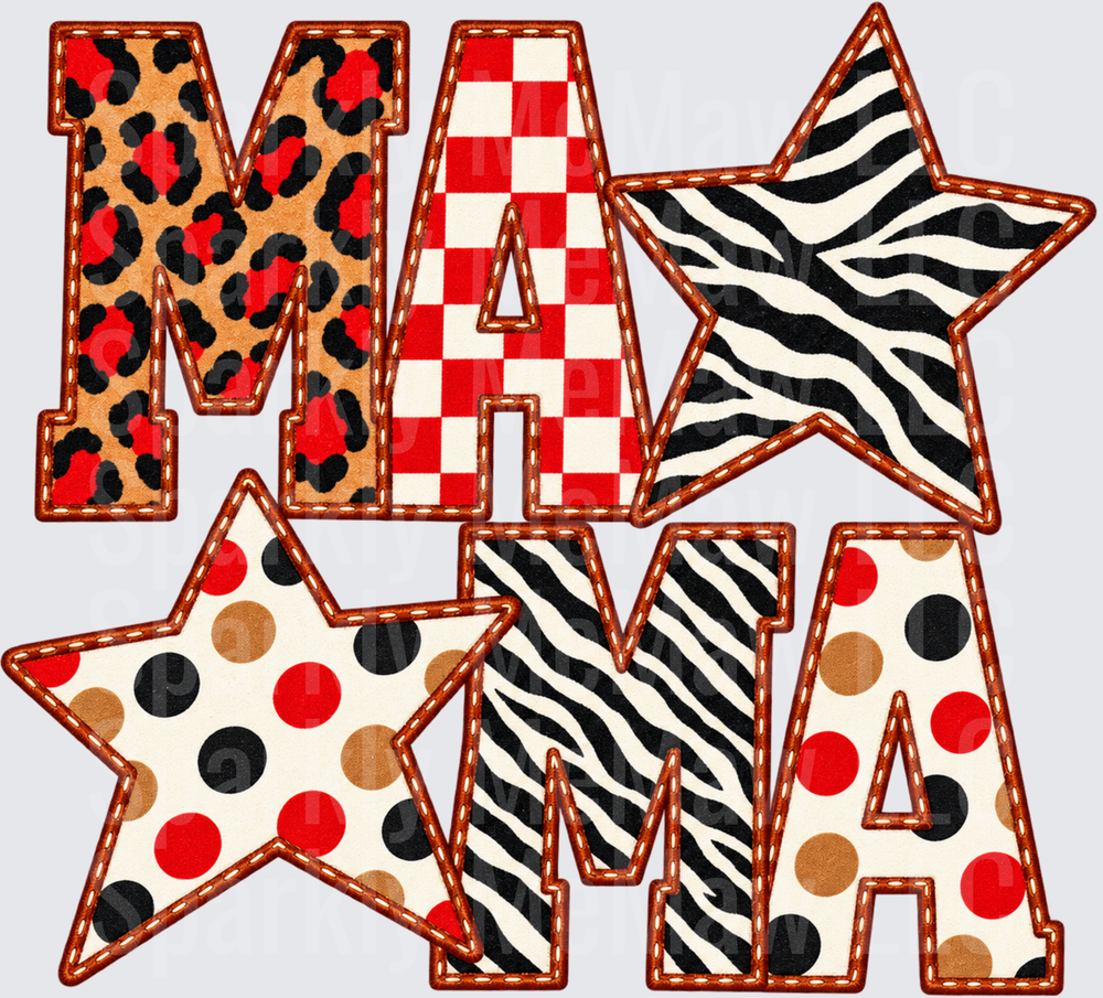 MAMA Mixed Animal Print UV DTF Decal