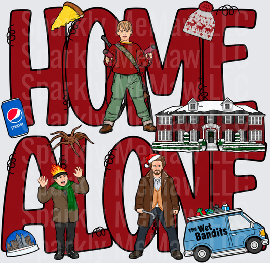 Home Alone Christmas Classic DTF Transfer for Fabrics
