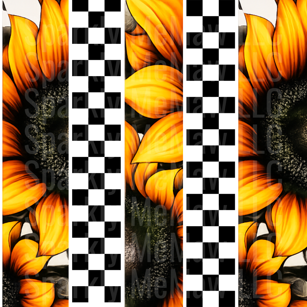 Sunflower Checkered mixed medial 10x10 UV DTf Element Sheet