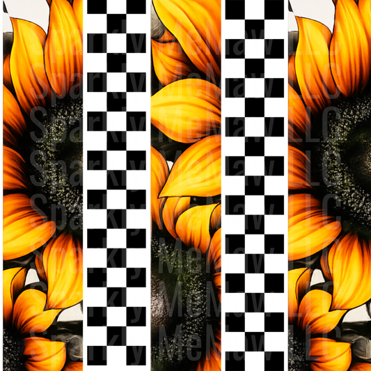 Sunflower Checkered mixed medial 10x10 UV DTf Element Sheet