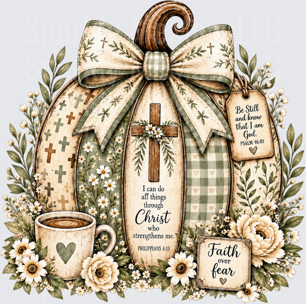 Farmhouse Faith Pumpkin UV DTF Decal