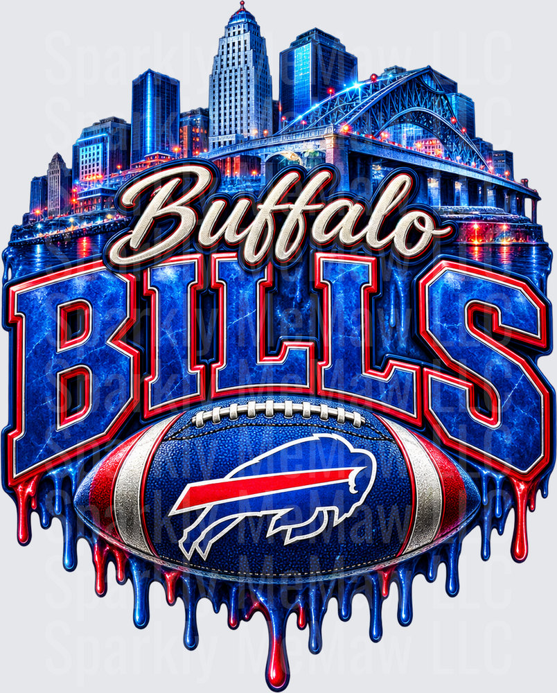Buffalo Bills Skyline Drip UV DTF Decal