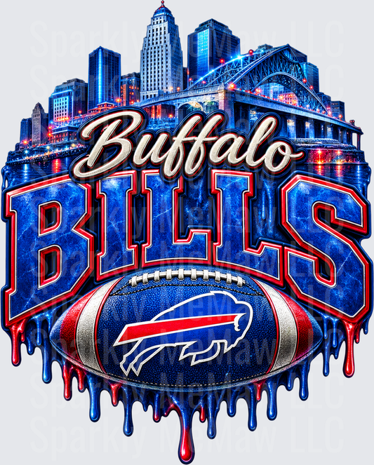 Buffalo Bills Skyline Drip UV DTF Decal
