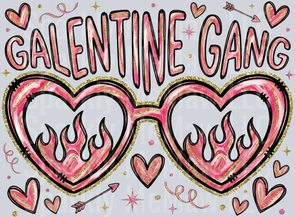 Galentine Gang Valentine UV DTF Decal