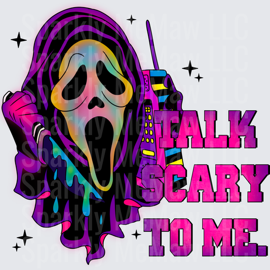 Ghostface Scream Mask Talk Scary To Me Retro 80s Vaporwave UV DTF Decal