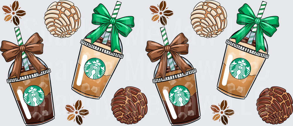 Starbucks Iced Coffee Pan Dulce This is a UV DTF 16 oz Wrap