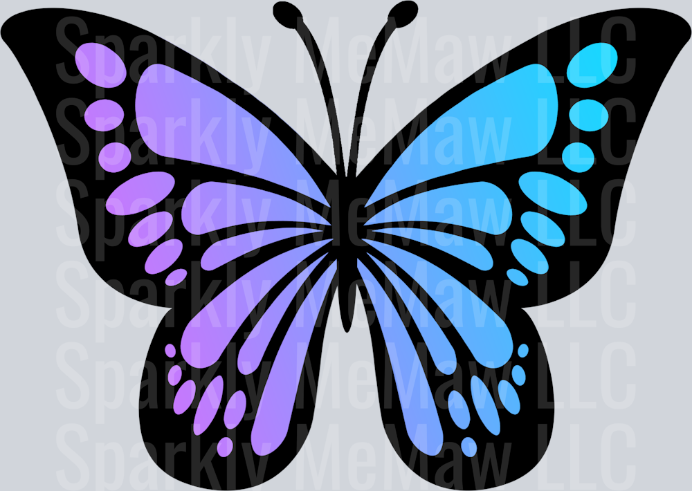Colorful Butterfly Clipart Decal  17