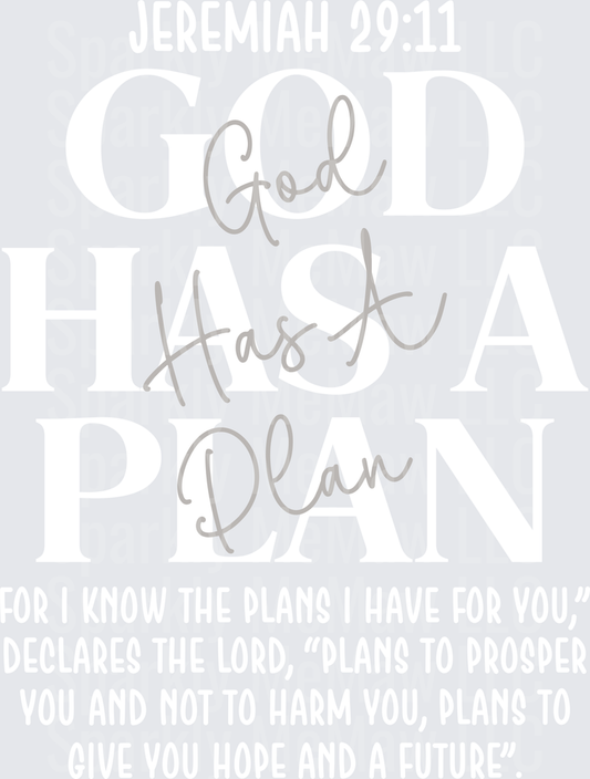 God Has A Plan Hand Lettered Script Typography