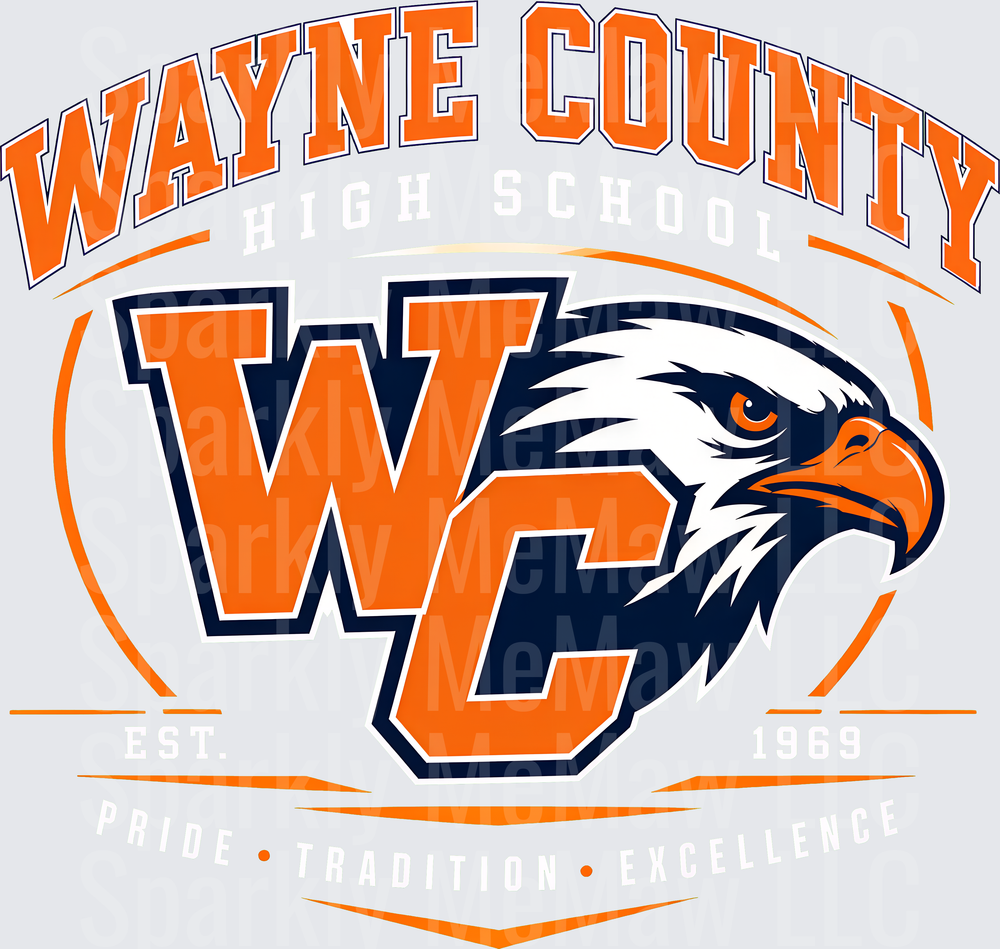 Wayne County Eagles WC DTF Transfer for Fabrics