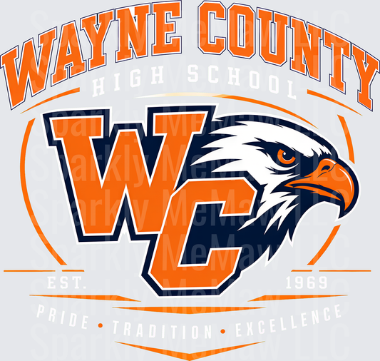 Wayne County Eagles WC DTF Transfer for Fabrics