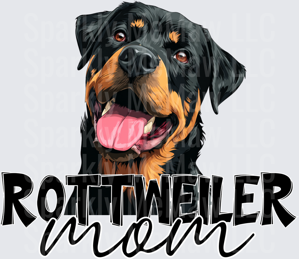 Rottweiler Mom Happy Dog Face UV DTF Decal