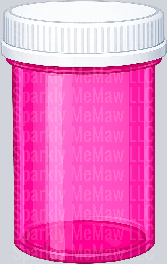 Pink Medicine Bottle with White Cap UV DTF Decal