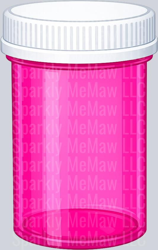 Pink Medicine Bottle with White Cap UV DTF Decal