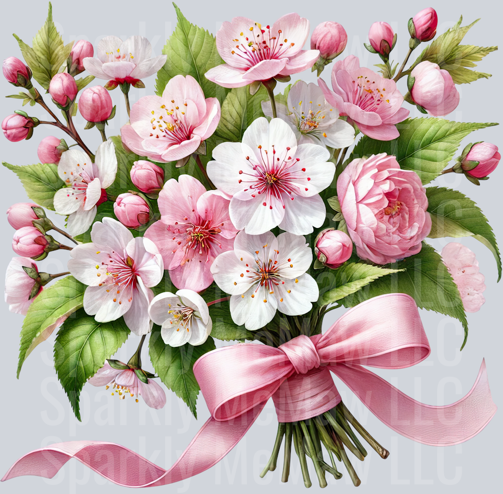 20 Cherry Blossoms Clip Art UV DTF Decal