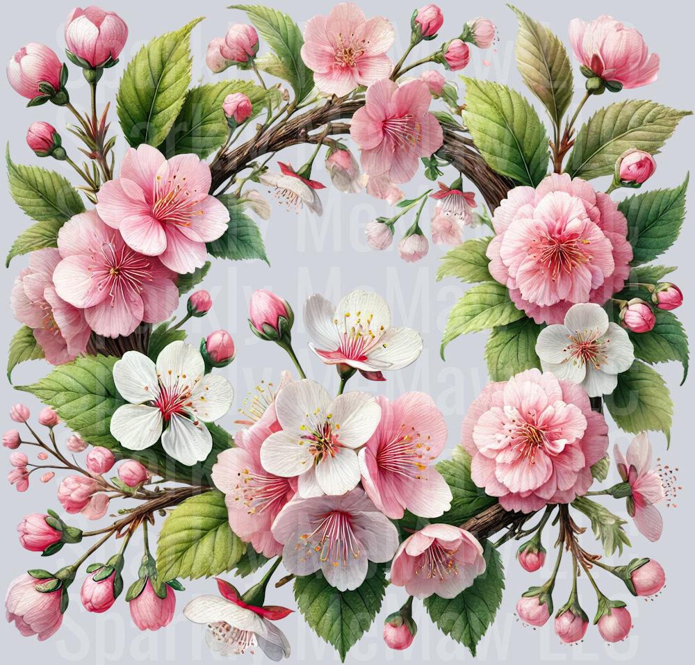 28 Cherry Blossoms Clip Art UV DTF Decal