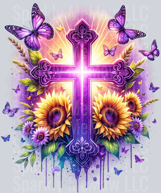 purple cross 9 Clip Art UV DTF Decal