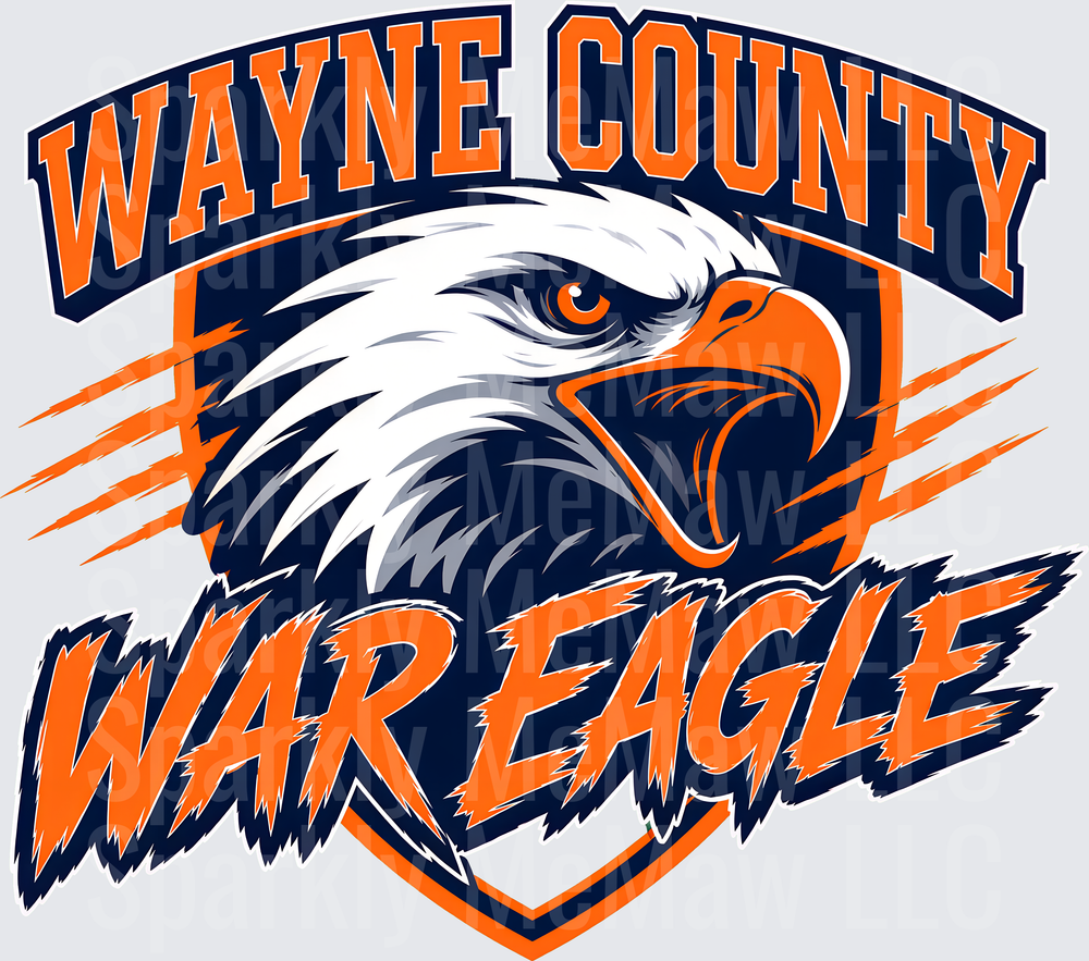 Wayne County War Eagle DTF Transfer for Fabrics