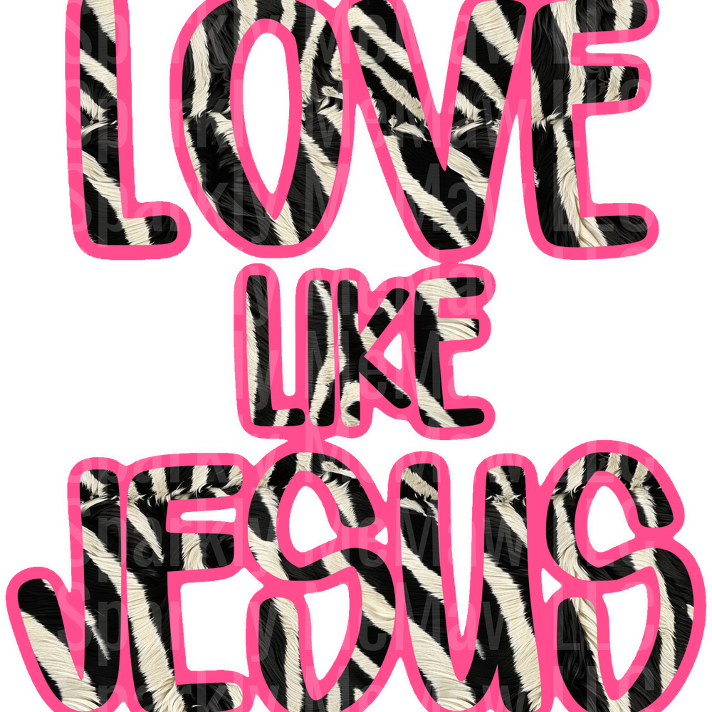 Love like Jesus Pink uv dtf decal